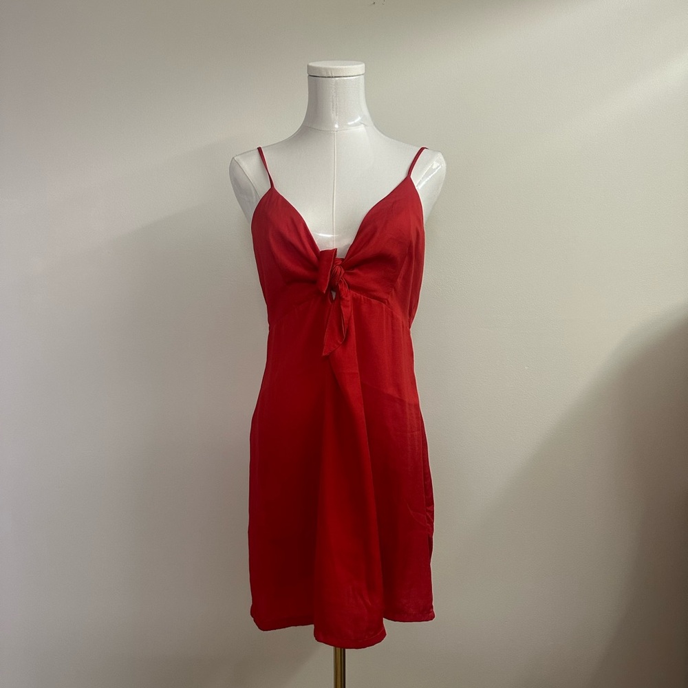 Urban Outfitters Red Tie-Front Mini Dress